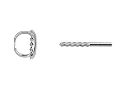 Tige filletée avec papillon, Or gris 9k, la pièce - Image Standard - 6