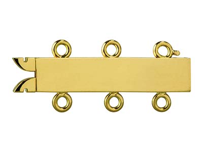 Fermoir Rectangulaire lisse 18 mm, 3 rangs, Or jaune 18k. Réf. 07116-3 bis - Image Standard - 2