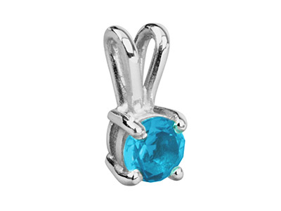 Chaton 4 griffes pour pierre ronde de 5 mm, Or gris 18k Pd 13. Réf. 02085 - Image Standard - 2