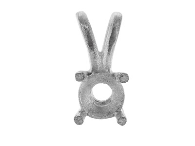 Chaton 4 griffes pour pierre ronde de 5 mm, Or gris 18k Pd 13. Réf. 02085 - Image Standard - 4