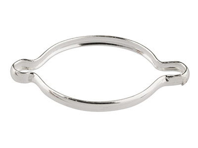 Connecteur serti clos, forme ovale 10 x 8 mm, Argent 925, sachet de 5