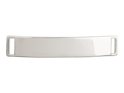 Plaque incurvée pour Bracelet Identité, 7 x 42 mm, Argent 925