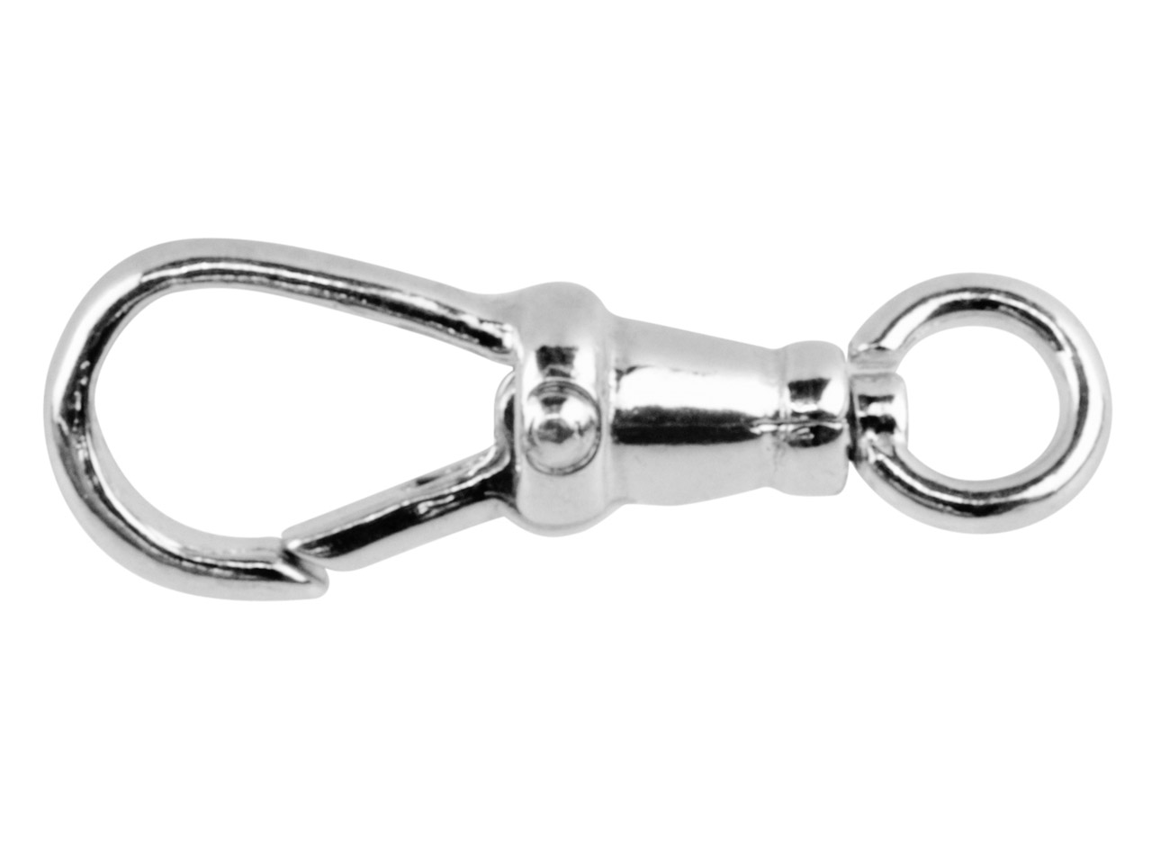 Fermoir mousqueton avec anneau pivotant 14 mm Rhodié x1 - Perles & Co