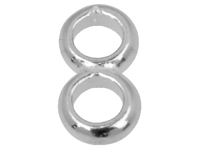 Double anneau de bout fermé, 4 mm, Argent 925, pack de 10