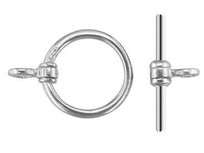 Fermoir Fantaisie anneau 7 mm et barrette 10 mm, Argent 925