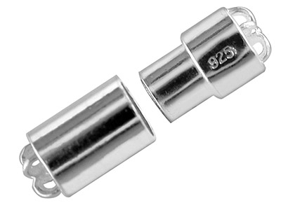 Fermoir magnétique tube 13 x 5 mm, Argent 925