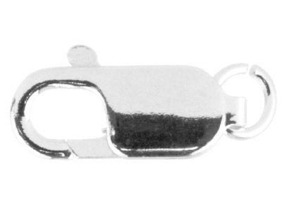 Fermoir Menotte plate anneau ouvert 15 mm, Argent 925