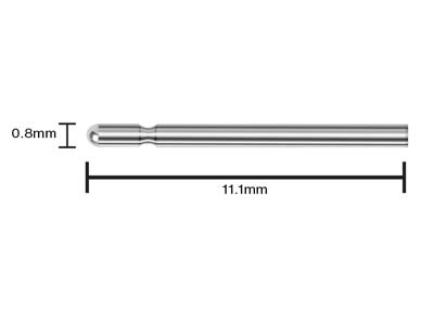 Tige pour Poussette 11,1 x 0,80 mm, Argent 925, sachet 10 paires - Image Standard - 3