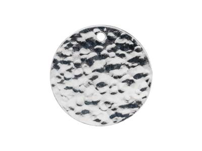 Ebauche pendentif Disque martelé 20 mm, Argent 925