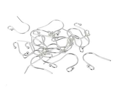 Crochet fil avec boule, Argent 925, sachet de 10 paires - Image Standard - 2