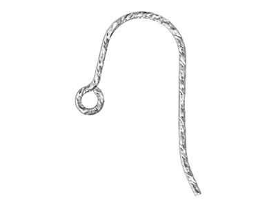 Crochet fil torsadé avec anneau 19 x 11 mm, Argent 925, sachet de 3 paires