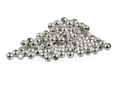 Boule 2 trous lisse 2mm, pack de 100, Argent 925 - Image Standard - 2