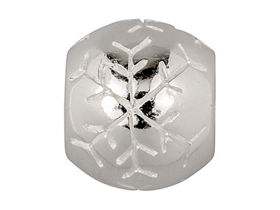 Charm boule motif Flocon de neige gravé, Argent 925 - Image Standard - 2