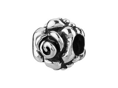 Charm Boule, motif Rose 10 mm, Argent 925 - Image Standard - 2