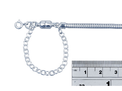 Bracelet pour charms, maille Serpent 3 mm, fermoir magnétique, 19 cm, Argent 925 - Image Standard - 2