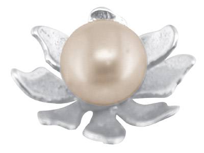 Calotte Fleur 11 mm, pour perle, Argent 925 - Image Standard - 2