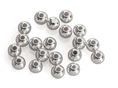 Boule lisse 2 trous 4 mm, Argent 925. Réf. 4800, sachet de 20 - Image Standard - 2