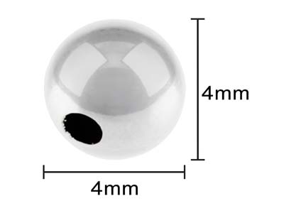 Boule lisse 2 trous 4 mm, Argent 925. Réf. 4800, sachet de 20 - Image Standard - 3