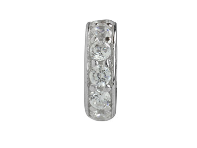 Intercalaire 6 mm pour perles, Argent 925 avec Zircones - Image Standard - 3