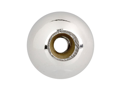 Boule d'arrêt forme Ellipse 6 mm 2 trous, coeur silicone,  Argent 925 - Image Standard - 2