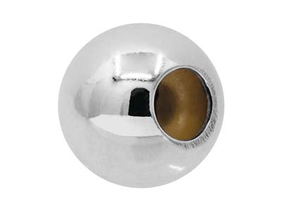 Boule d'arrêt 7 mm 2 trous, coeur en silicone, Argent 925 - Image Standard - 3