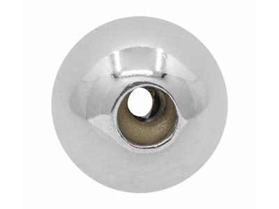Boule d'arrêt 9 mm 2 trous, coeur en silicone, Argent 925 - Image Standard - 2