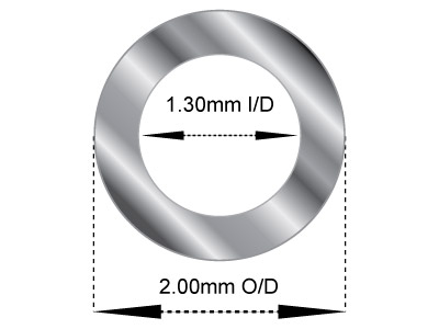 Tube Charnière 2,00 x 1,30 mm, Or gris 18k Pd 13 - Image Standard - 2