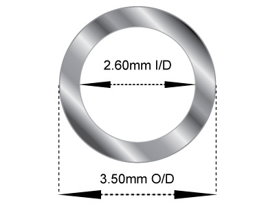 Tube Charnière 3,50 x 2,60 mm, Argent 925 - Image Standard - 2