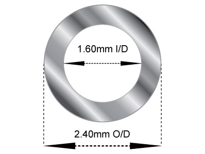 Tube Charnière 2,40 x 1,60 mm, Argent 925 - Image Standard - 2