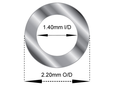 Tube Charnière 2,20 x 1,40 mm, Argent 925 - Image Standard - 2