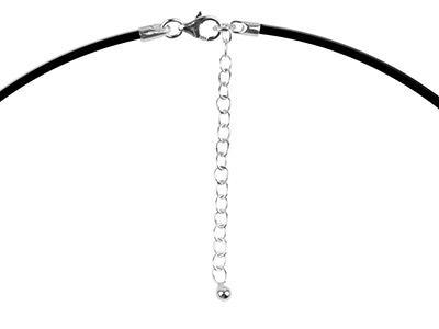 Collier en caoutchouc Noir 1,3 mm, pour perles fantaisie, 42 cm - Image Standard - 2