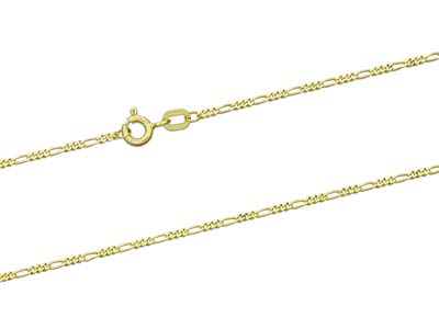 Chaîne maille Alternée 1/3, 1,30 mm, 45 cm, Or jaune 18k - Image Standard - 2