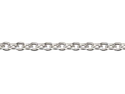 Chaîne maille Forçat ronde 1,10 mm, 42 cm, Or gris 18k rhodié - Image Standard - 3