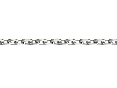 Chaîne maille Forçat diamantée 1,00 mm, 45 cm, Or gris 18k rhodié - Image Standard - 3