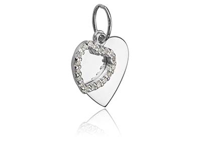 Pendentif double Coeur, Argent 925 avec Zircones - Image Standard - 3