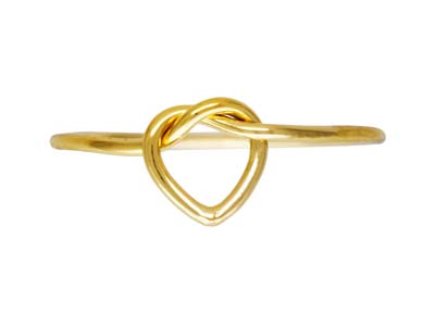 Bague noeud forme Coeur, Gold filled, taille S