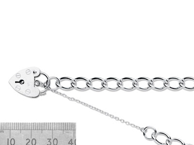 Bracelet maille Gourmette 7 mm, 19 cm, fermoir Cadenas, Argent 925 - Image Standard - 2