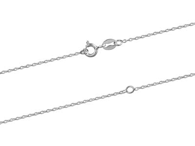Chaîne maille Forçat claire diamantée 1,3 mm, 40-45 cm, Argent 925 - Image Standard - 2