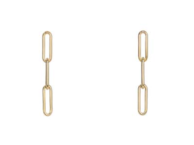 Boucles doreilles mailles rectangles, Gold filled