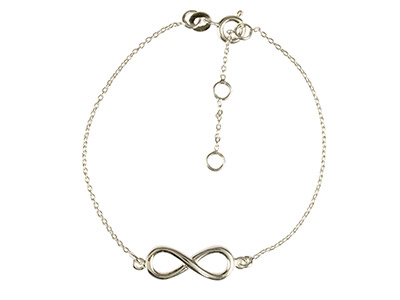 Bracelet motif Infinity 18,60 mm, ajustable 16-17,50-19 cm, Argent 925