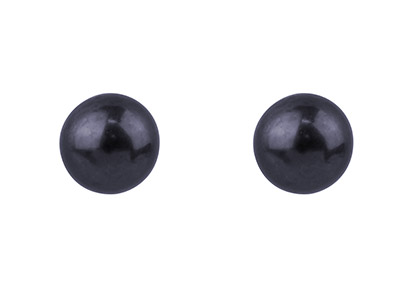 Boucles doreilles Perle de culture noire 4,5 mm, Argent 925