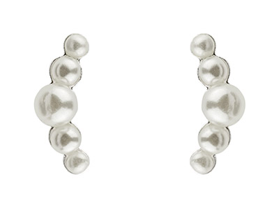 Boucles doreilles imitation Perles, Argent 925