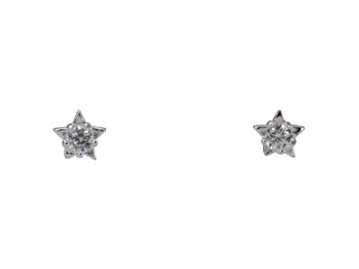 Boucles d'oreilles Etoile avec Oxydes de zirconium, Argent 925 - Image Standard - 1