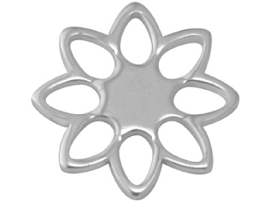 Ebauche Fleur 8 pétales 10,6 mm, Argent 925 recuit, sachet de 20