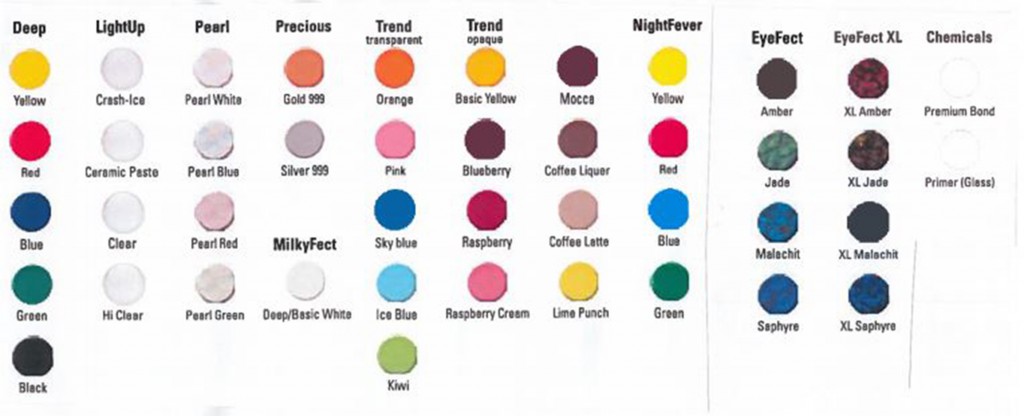 Les différentes couleurs Colorit