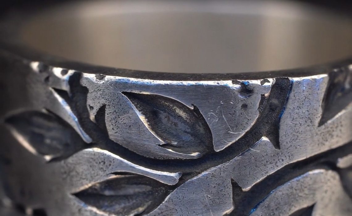 Bague en argent 925 noirci - Averse Paris